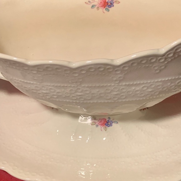 Spode Jewel Gravy Boat with Attached Underplate Ann Hathaway Jewel Pattern - Picture 7 of 10